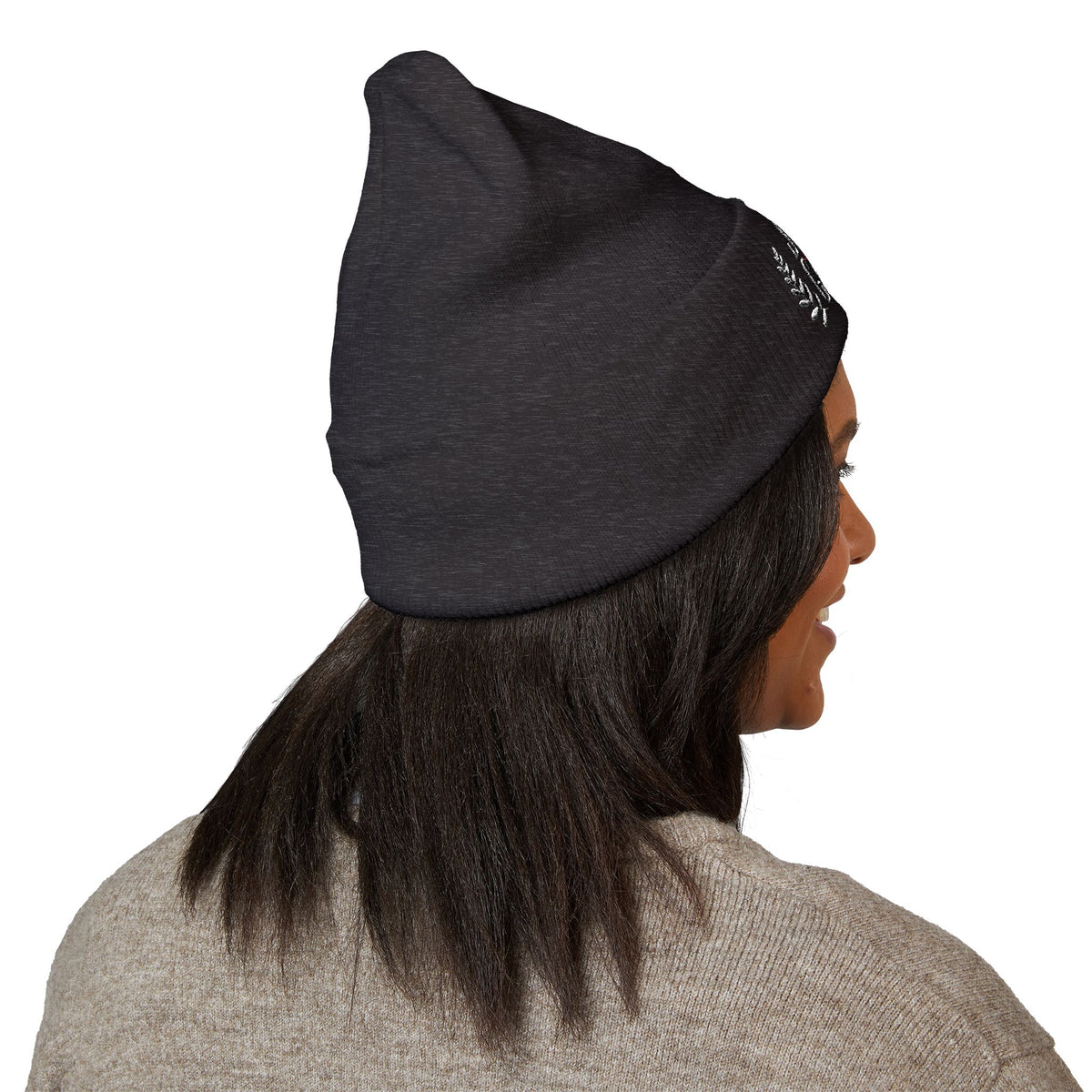 Embroidered 'Source Growth' Cuffed Beanie — Minimal Laurel Knit Cap