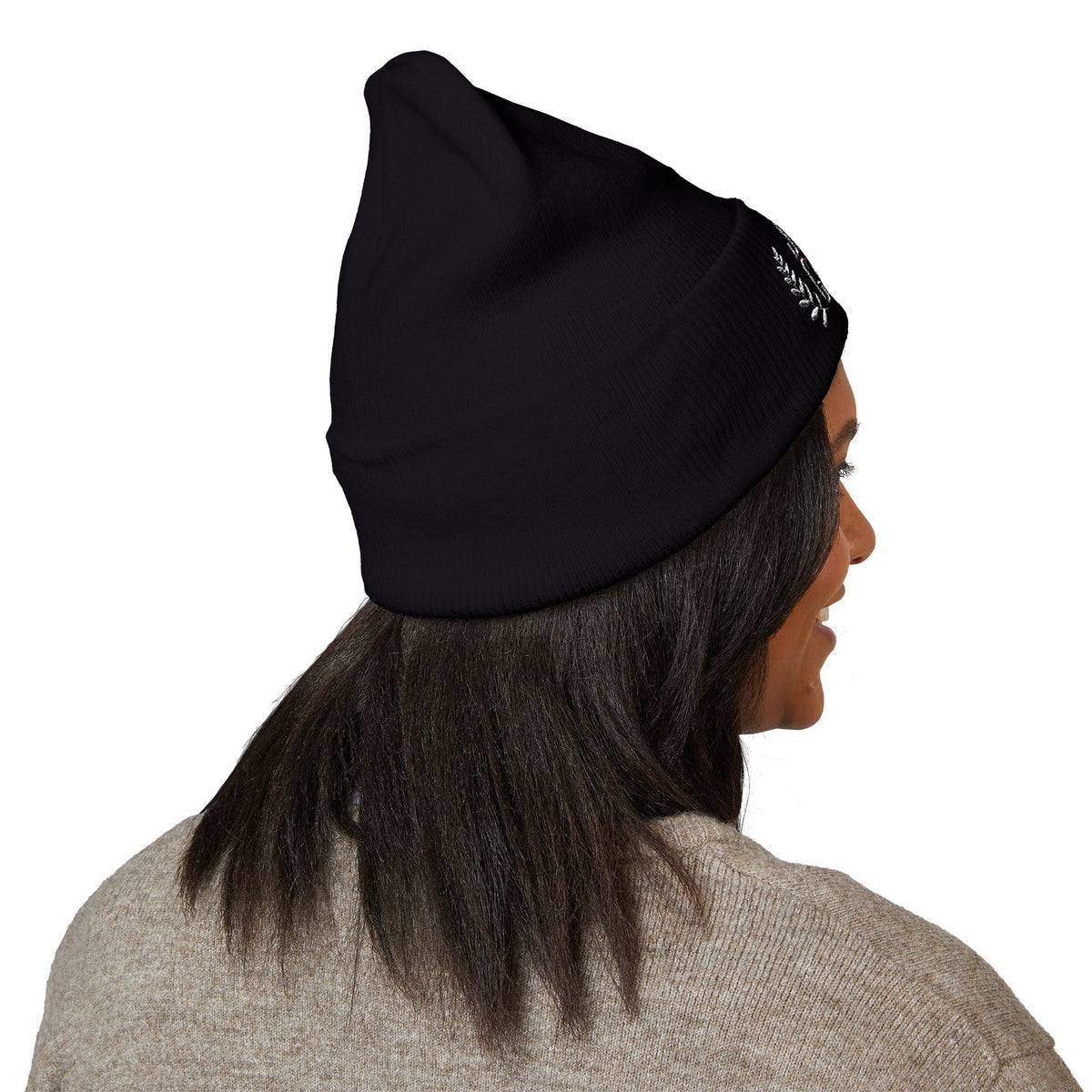 Embroidered 'Source Growth' Cuffed Beanie — Minimal Laurel Knit Cap